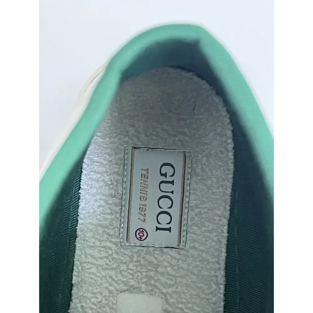Size 11 - Gucci Tennis 1977 High Top White Mini GG Sneakers Stripe Shoes